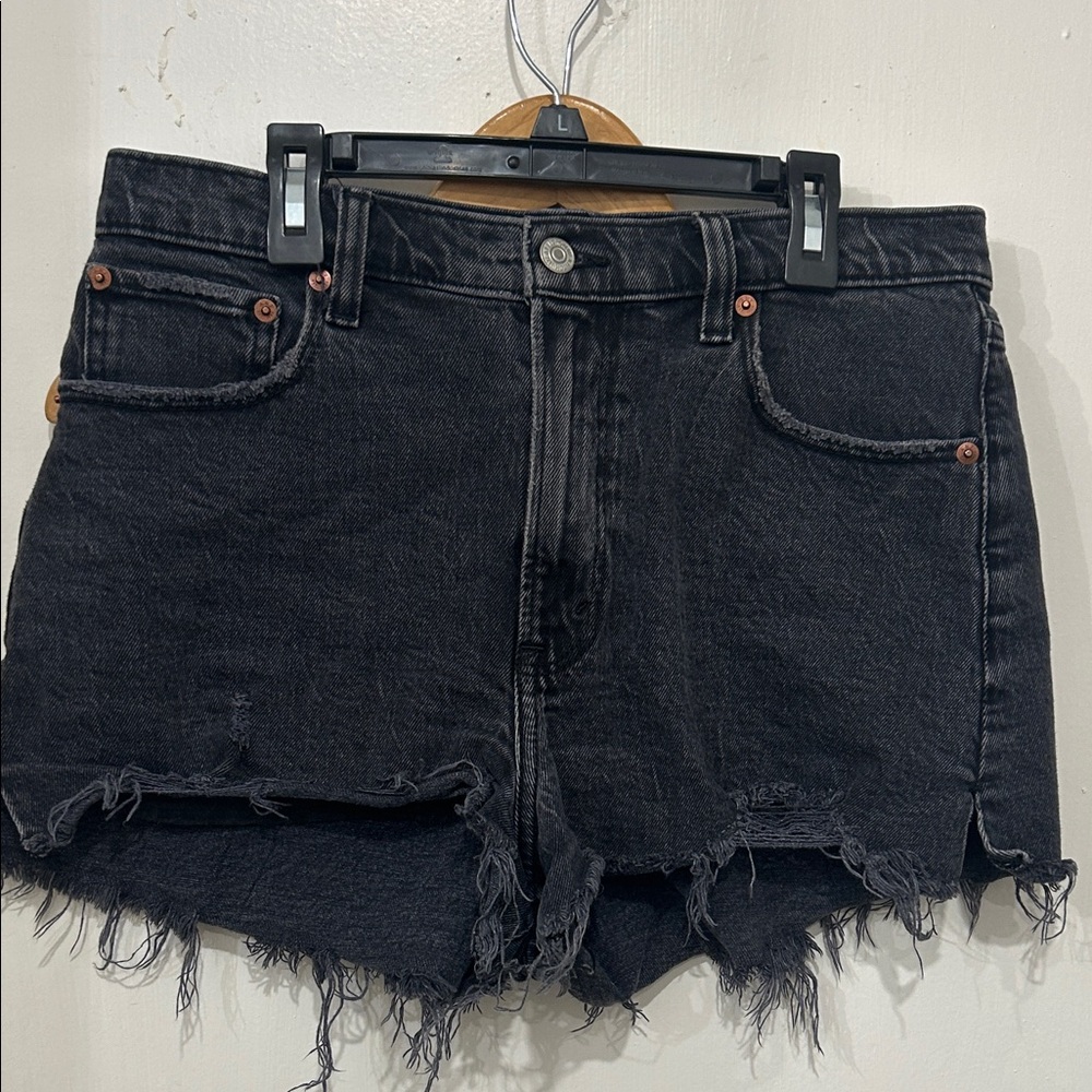 Abercrombie & Fitch Black Jean cutoff Shorts high rise size 28/6 preowned